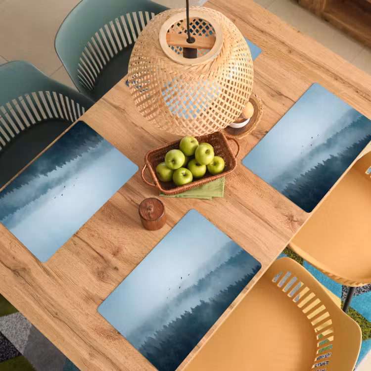 Bos - Mist - Vogels - Natuur - Groen Placemat vinyl groot -zzsfeer5_Kitchenyeah-website
