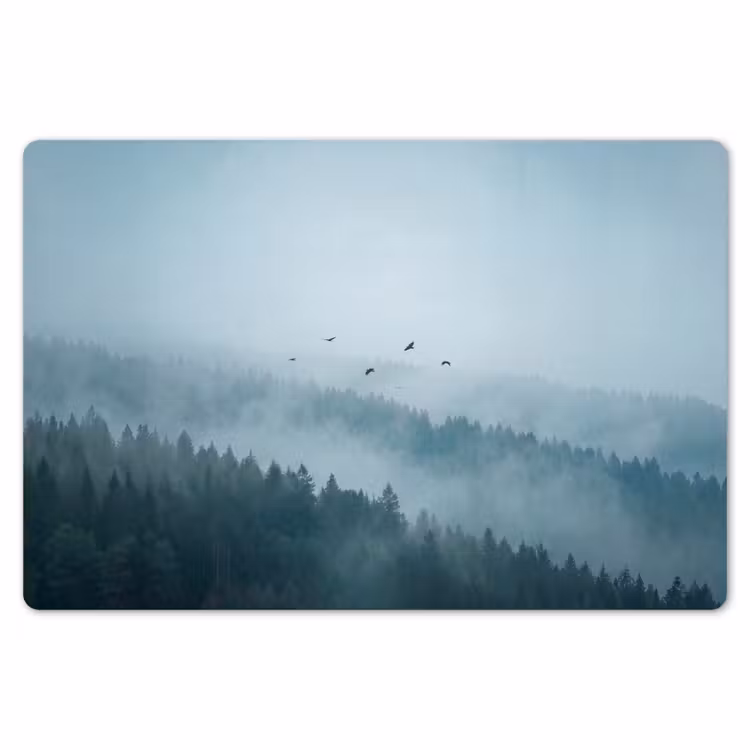 Bos - Mist - Vogels - Natuur - Groen Placemat vinyl groot -zzsfeer1_Kitchenyeah-website