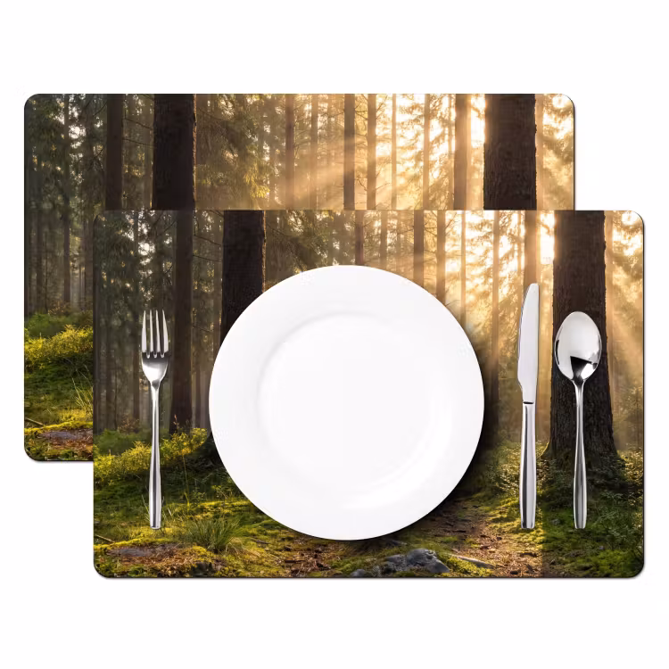 Bos - Zonlicht - Gras Placemat vinyl groot -zzsfeer2_Kitchenyeah-website