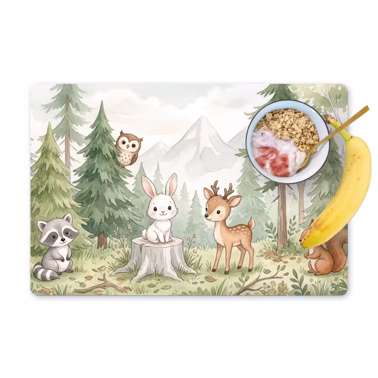 Bos - Dieren - Groen Placemat vinyl groot -zzzproduct_Kitchenyeah-website