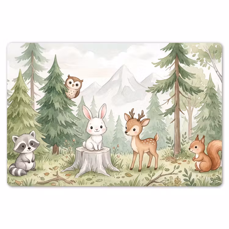 Bos - Dieren - Groen Placemat vinyl groot -zzsfeer1_Kitchenyeah-website