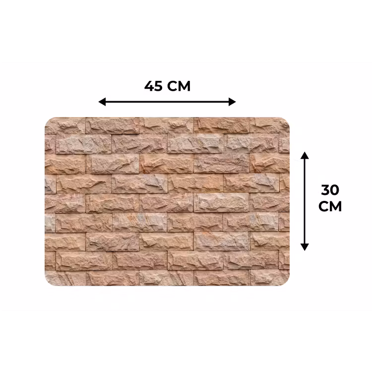Muur - Steen - Ruw - Textuur - Beige Placemat vinyl groot -specs