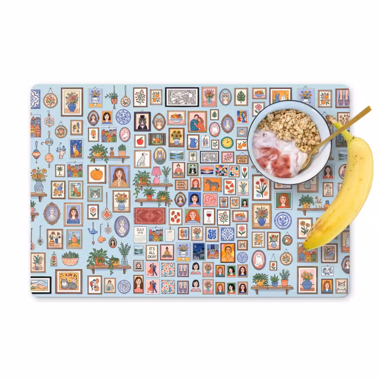 Wanddecoratie - Collectie - Huis - Illustratief - Kleurrijk Placemat vinyl groot -zzzproduct_Kitchenyeah-website