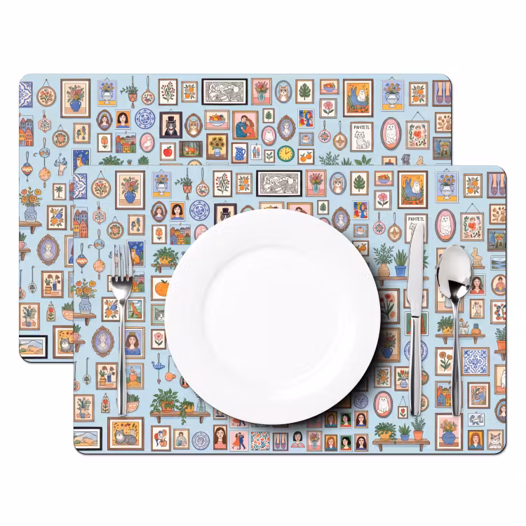 Wanddecoratie - Collectie - Huis - Illustratief - Kleurrijk Placemat vinyl groot -zzsfeer2_Kitchenyeah-website
