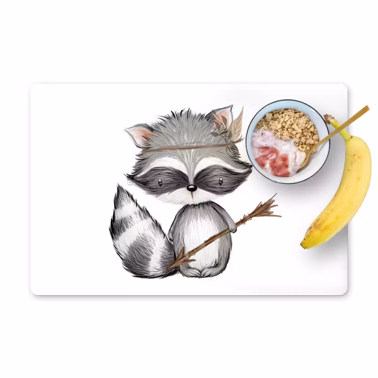 Wasbeer - Dier - Bosdieren Placemat vinyl groot -zzzproduct_Kitchenyeah-website