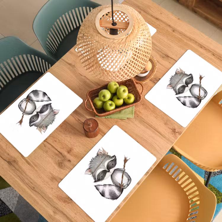 Wasbeer - Dier - Bosdieren Placemat vinyl groot -zzsfeer5_Kitchenyeah-website