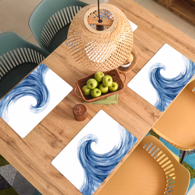 Water - Beweging - Natuur - Modern - Blauw Placemat vinyl groot -zzsfeer5_Kitchenyeah-website