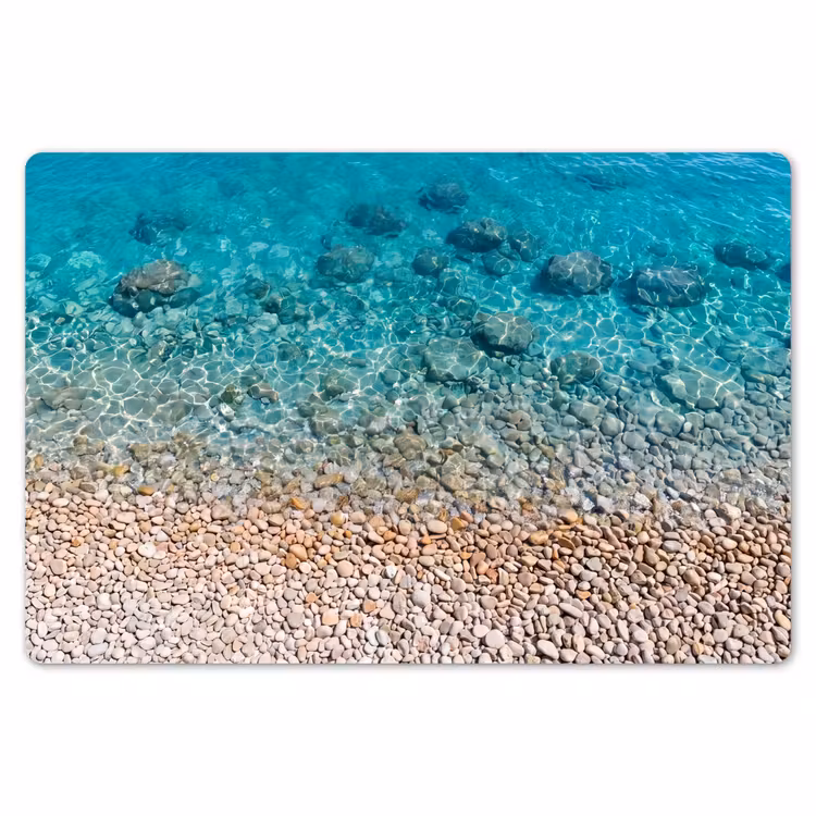 Water - Kiezels - Natuur - Levendig - Turkoois Placemat vinyl groot -zzsfeer1_Kitchenyeah-website