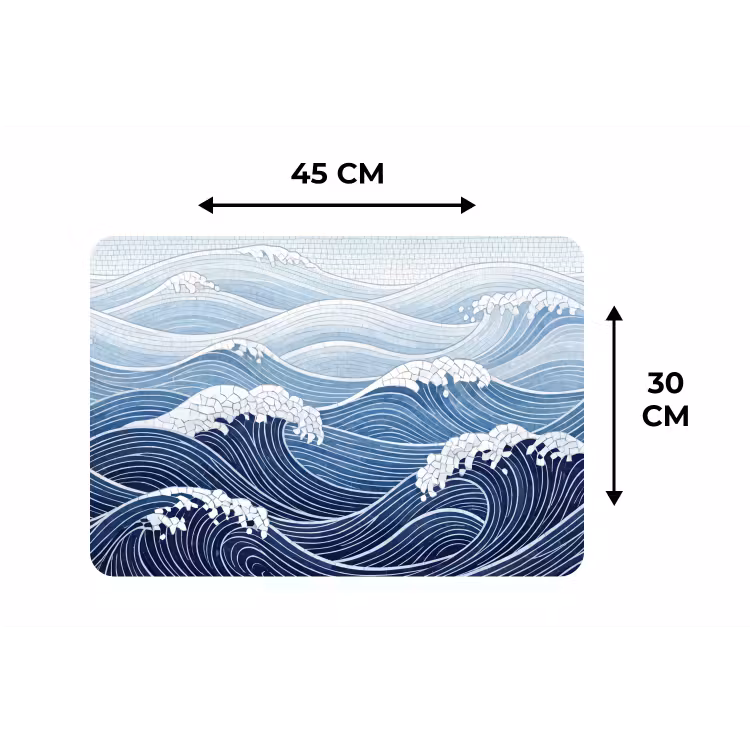 Water - Mozaïek - Landschap - Modern - Blauw Placemat vinyl groot -specs