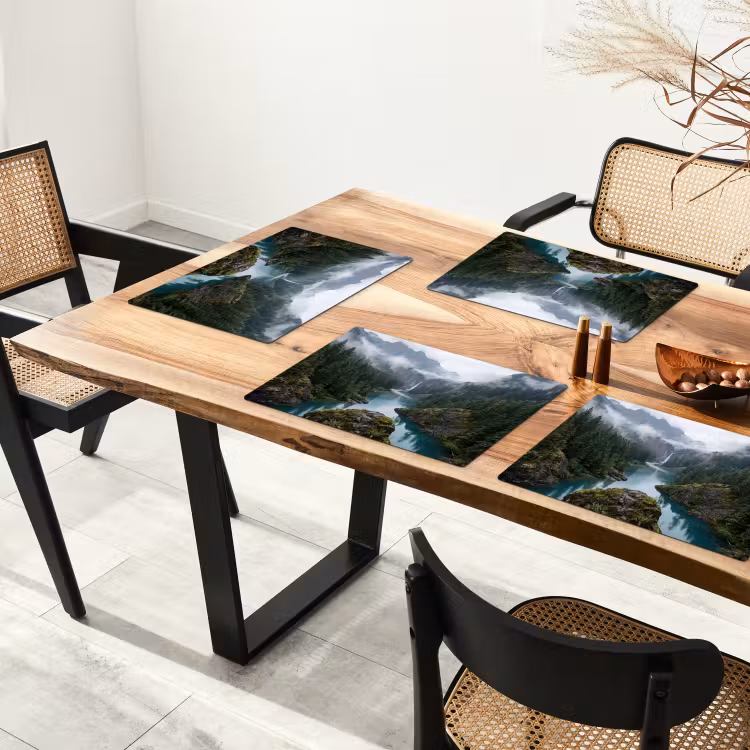 Waterval - Bomen - Bergen Placemat vinyl groot -zzsfeer4_Kitchenyeah-website