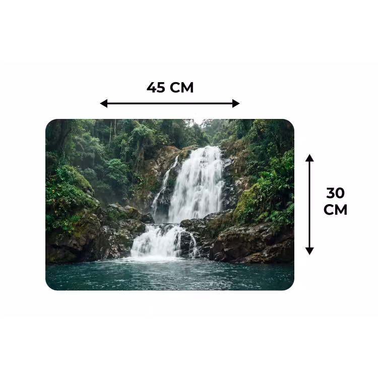 Waterval - Bos - Natuur - Groen Placemat vinyl groot -specs