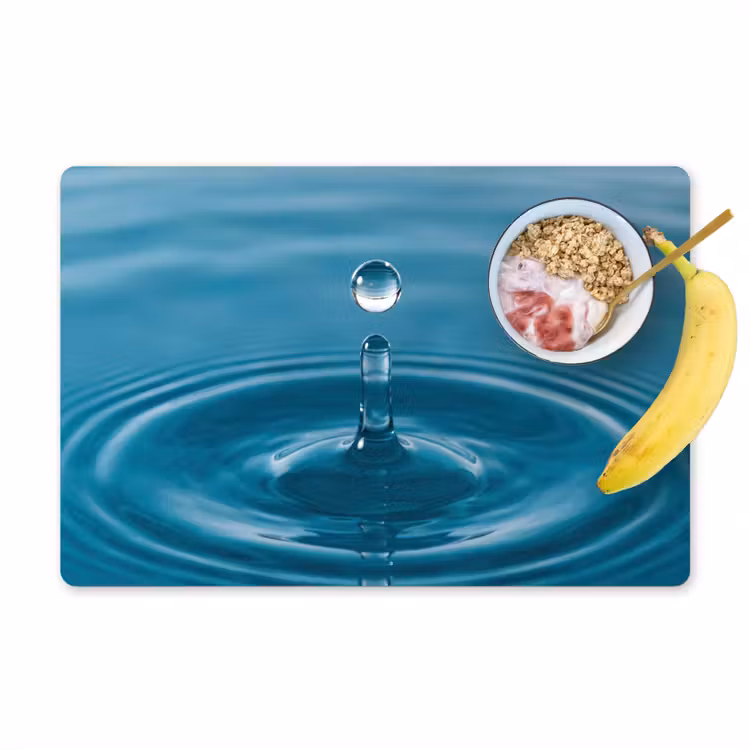 Waterdruppel - Water - Oppervlakte Placemat vinyl groot -zzzproduct_Kitchenyeah-website