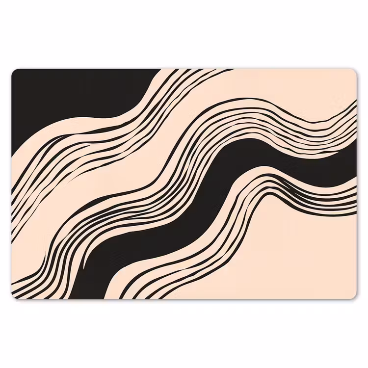 Golven - Zwart - Zandkleur Placemat vinyl groot -zzsfeer1_Kitchenyeah-website