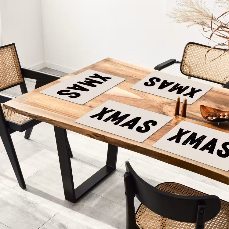 Kerst - Beige - Quotes - Xmas - Feestdagen Placemat vinyl groot -zzsfeer4_Kitchenyeah-website