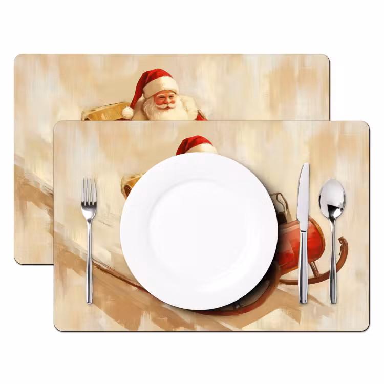 Kerst - Slee - Kerstman Placemat vinyl groot -zzsfeer2_Kitchenyeah-website