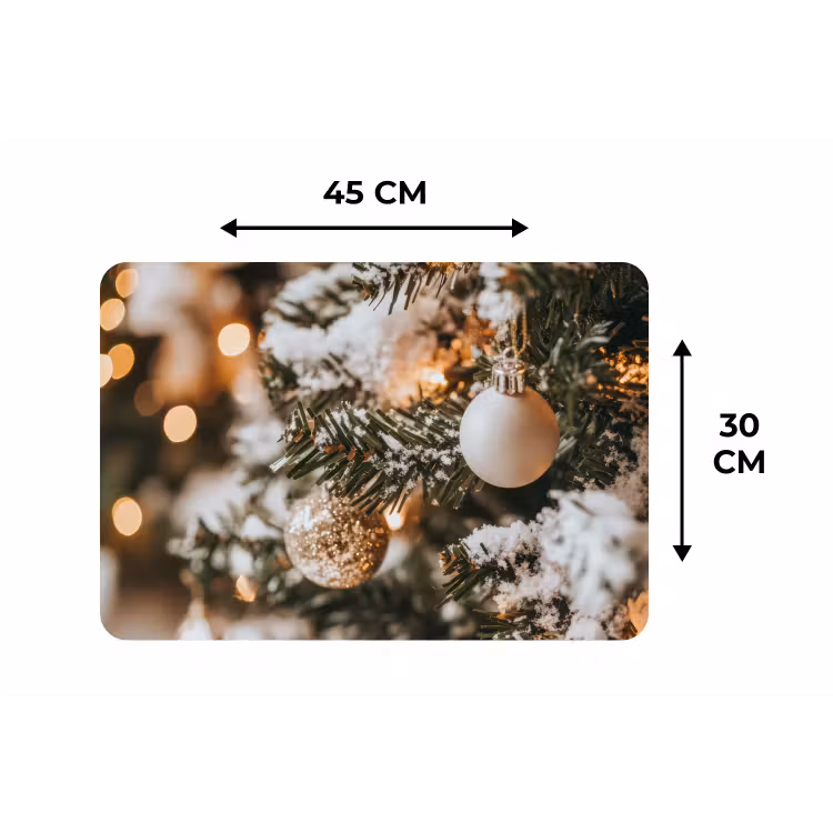 Kerst - Kerstboom - Winter - Binnen - Sneeuw Placemat vinyl groot -specs