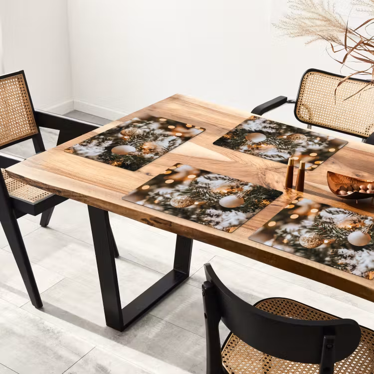 Kerst - Kerstboom - Winter - Binnen - Sneeuw Placemat vinyl groot -zzsfeer4_Kitchenyeah-website