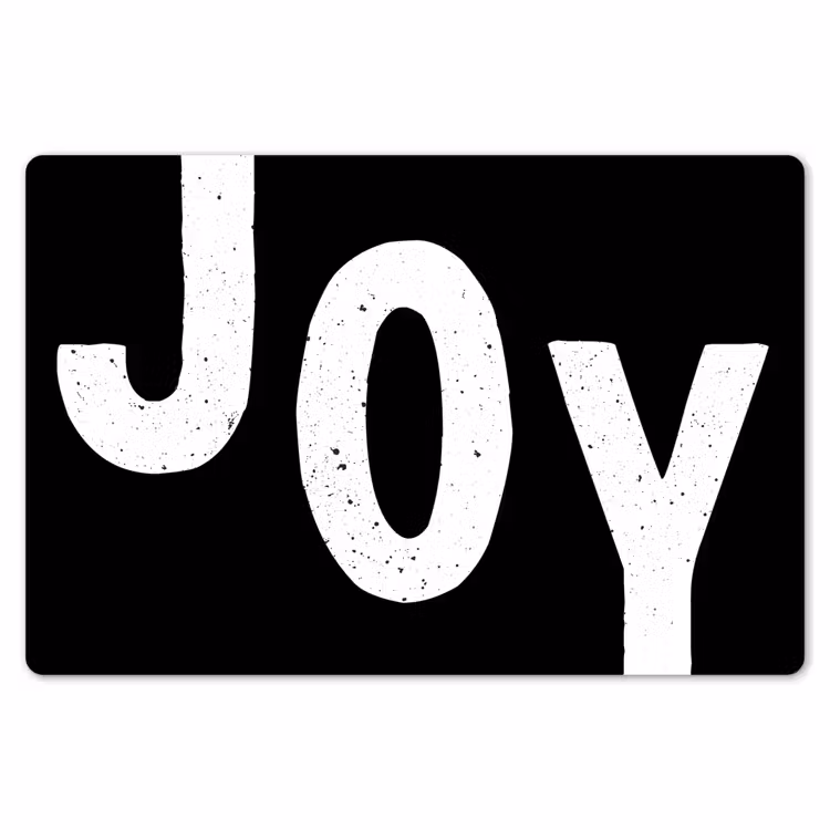 Kerstmis - Quotes - Joy - Zwart - Feest Placemat vinyl groot -zzsfeer1_Kitchenyeah-website