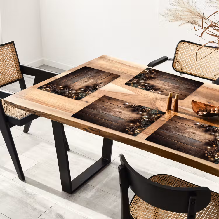 Kersthoekdecoratie - Dennenappels - Lichtjes Placemat vinyl groot -zzsfeer4_Kitchenyeah-website