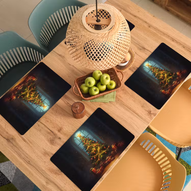 Kerstboom - Cadeau - Kerst - Winter Placemat vinyl groot -zzsfeer5_Kitchenyeah-website