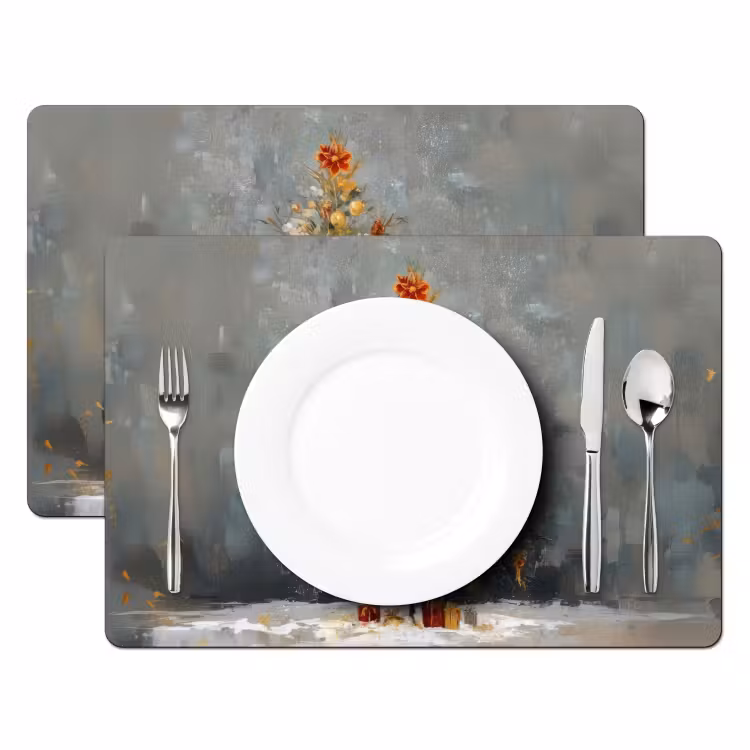 Kerstboom - Cadeaus - Rood - Goud Placemat vinyl groot -zzsfeer2_Kitchenyeah-website