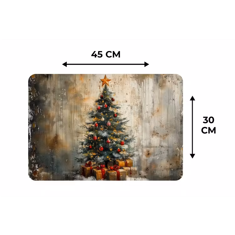 Kerstboom - Vintage - Kerst - Cadeau Placemat vinyl groot -specs
