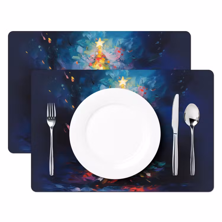 Kerstboom - Kerst - Abstract - Kleurrijk Placemat vinyl groot -zzsfeer2_Kitchenyeah-website