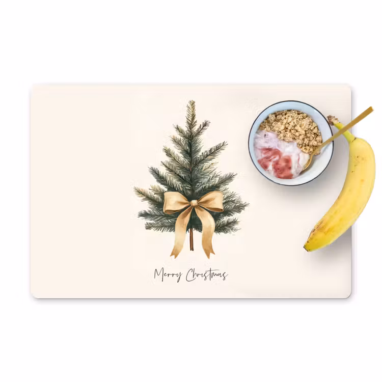 Kerstboom - Kerst - Merry Christmas - Beige Placemat vinyl groot -zzzproduct_Kitchenyeah-website