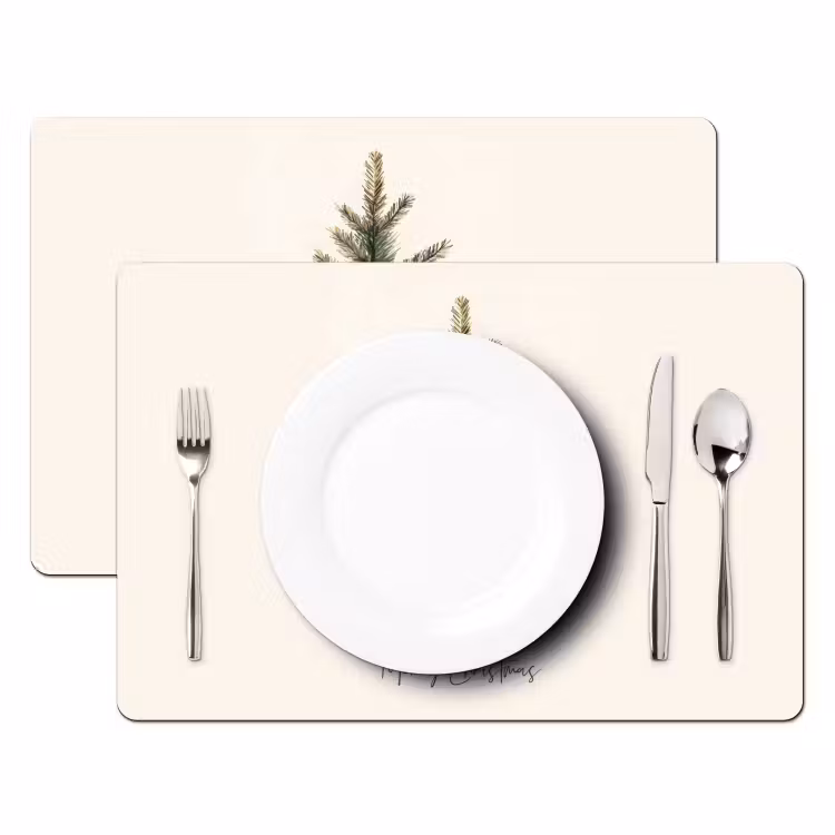 Kerstboom - Kerst - Merry Christmas - Beige Placemat vinyl groot -zzsfeer2_Kitchenyeah-website