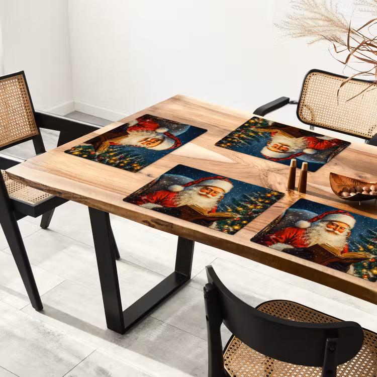Kerstman - Kerst - Winter - Kerstboom Placemat vinyl groot -zzsfeer4_Kitchenyeah-website