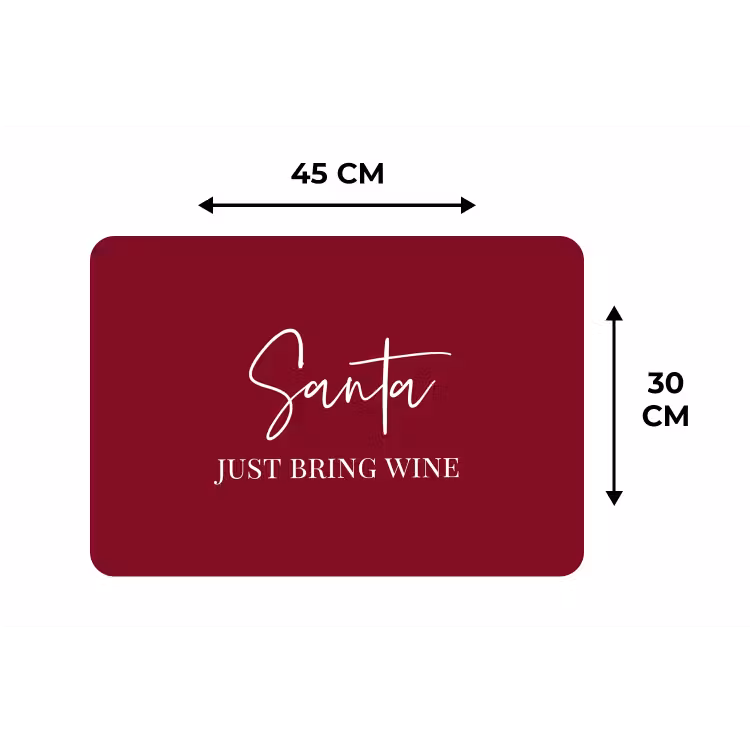 Santa - Wine - Rood - Kerst - Kerstman Placemat vinyl groot -specs
