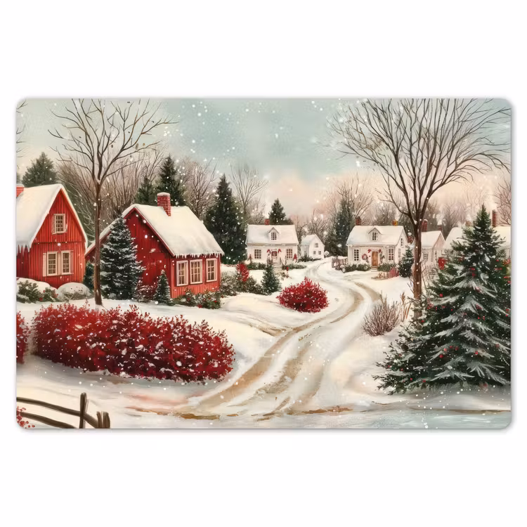 Kerstsfeer - Landelijk - Rood Placemat vinyl groot -zzsfeer1_Kitchenyeah-website