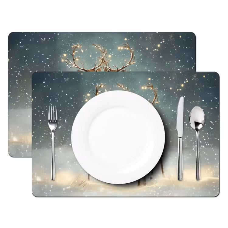 Kerstmagie - Winterwoud - Rendier Placemat vinyl groot -zzsfeer2_Kitchenyeah-website