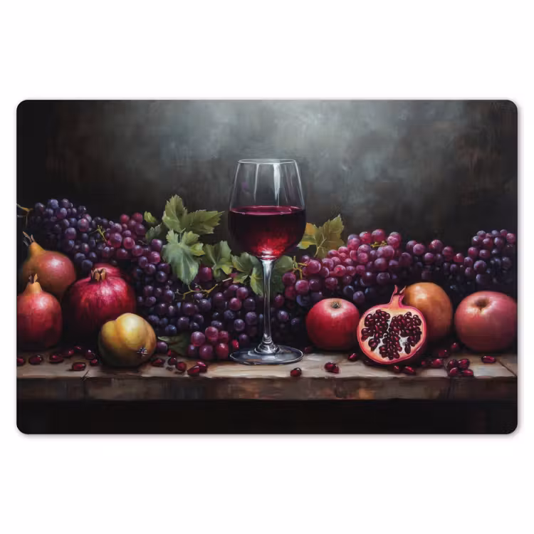 Wijn - Fruit - Stilleven Placemat vinyl groot -zzsfeer1_Kitchenyeah-website