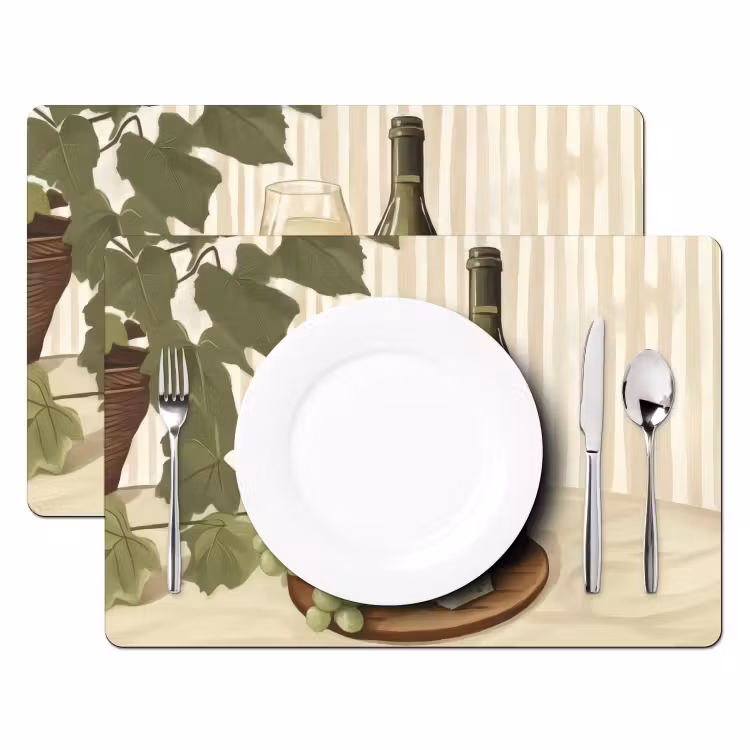 Wijn - Druiven - Kaas - Bladeren Placemat vinyl groot -zzsfeer2_Kitchenyeah-website
