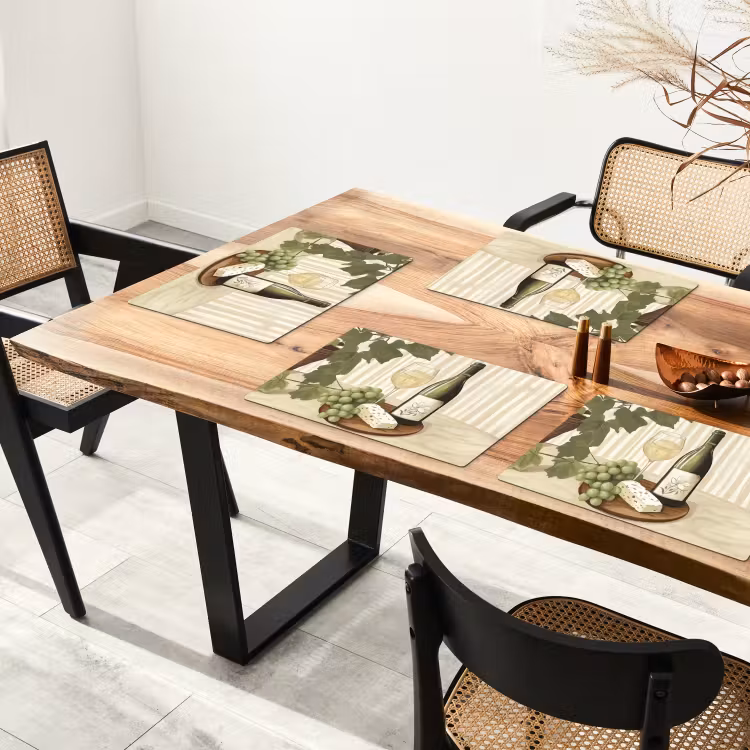 Wijn - Druiven - Kaas - Bladeren Placemat vinyl groot -zzsfeer4_Kitchenyeah-website