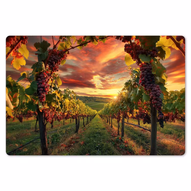 Wijngaard - Druiven - Zonsondergang Placemat vinyl groot -zzsfeer1_Kitchenyeah-website
