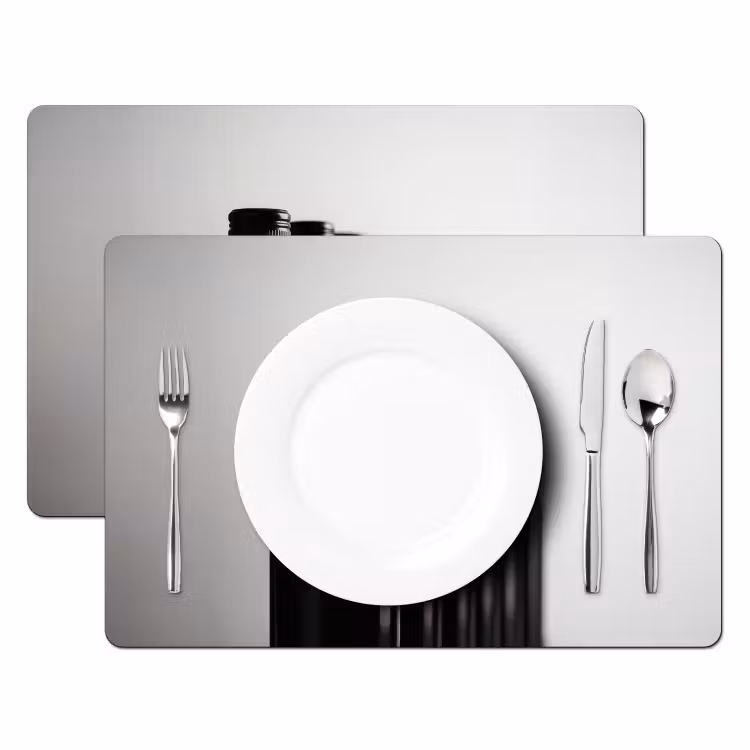 Wijnflessen - Zwart - Minimalistisch Placemat vinyl groot -zzsfeer2_Kitchenyeah-website