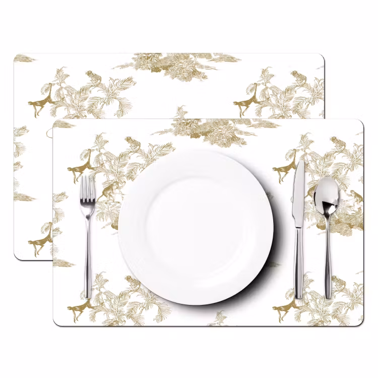 Wit - Apen - Beige Placemat vinyl groot 368 -zzsfeer2_Kitchenyeah-website