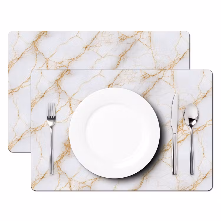 Wit - Goud - Marmer - Aders Placemat vinyl groot 368 -zzsfeer2_Kitchenyeah-website