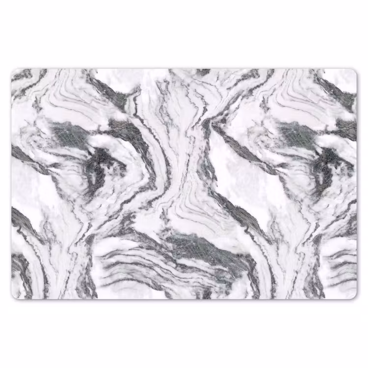 Wit - Marmer - Golvend - Grafiet Placemat vinyl groot 368 -zzsfeer1_Kitchenyeah-website