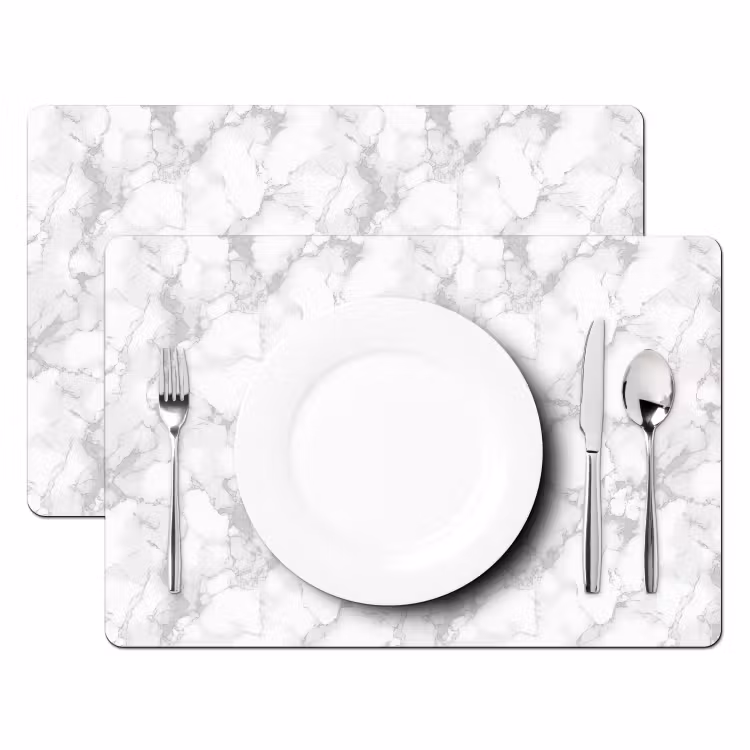 Wit - Marmer - Grijs Placemat vinyl groot 368 -zzsfeer2_Kitchenyeah-website