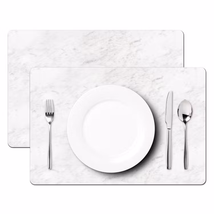 Wit - Marmer - Grijze aders Placemat vinyl groot 368 -zzsfeer2_Kitchenyeah-website