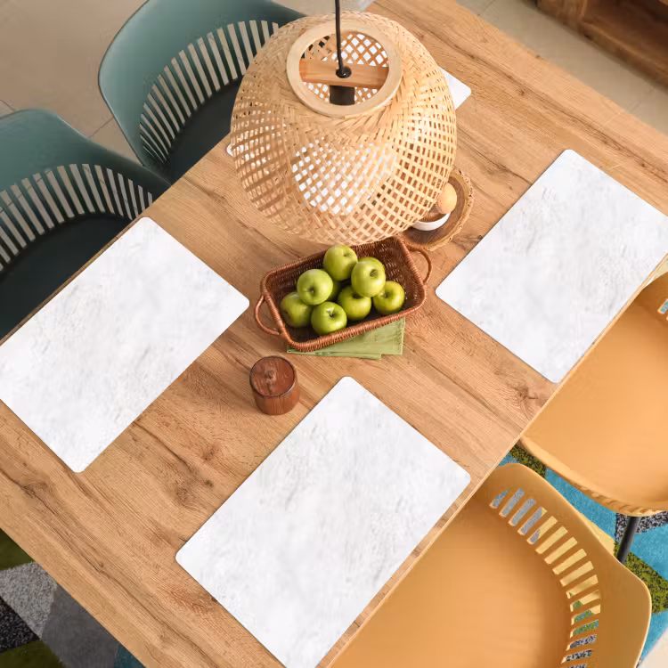Wit - Marmer - Grijze aders Placemat vinyl groot 368 -zzsfeer5_Kitchenyeah-website