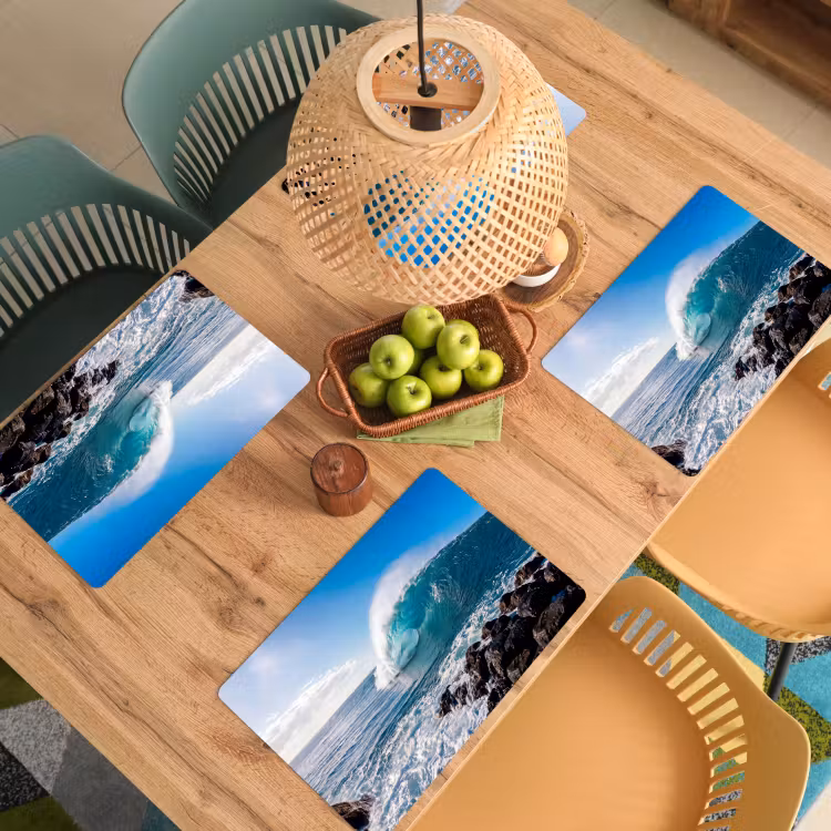 Golf - Oceaan - Brekend - Water - Blauw Placemat vinyl groot -zzsfeer5_Kitchenyeah-website