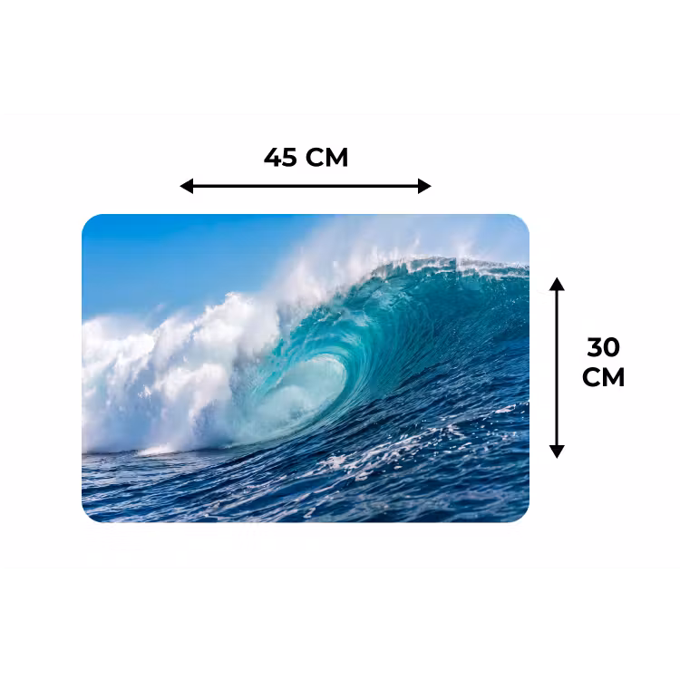 Golf - Oceaan - Water - Dynamisch - Blauw Placemat vinyl groot -specs