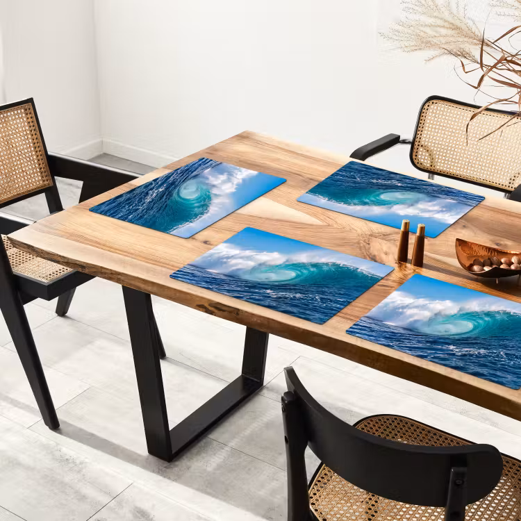 Golf - Oceaan - Water - Dynamisch - Blauw Placemat vinyl groot -zzsfeer4_Kitchenyeah-website