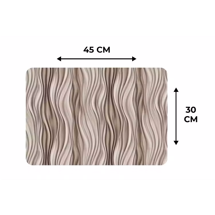 Golven - 3D - Crème Placemat vinyl groot 368 -specs