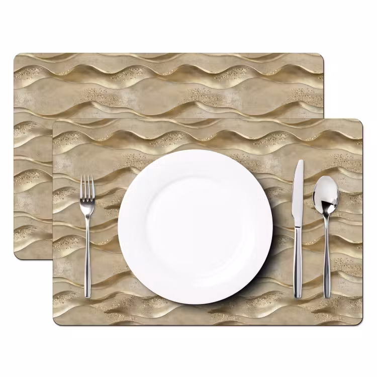 Golven - Patroon - Goud Placemat vinyl groot 368 -zzsfeer2_Kitchenyeah-website