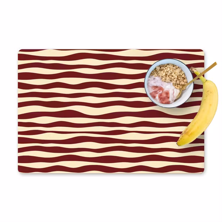 Golven - Rood - Patroon - Crème Placemat vinyl groot 368 -zzzproduct_Kitchenyeah-website